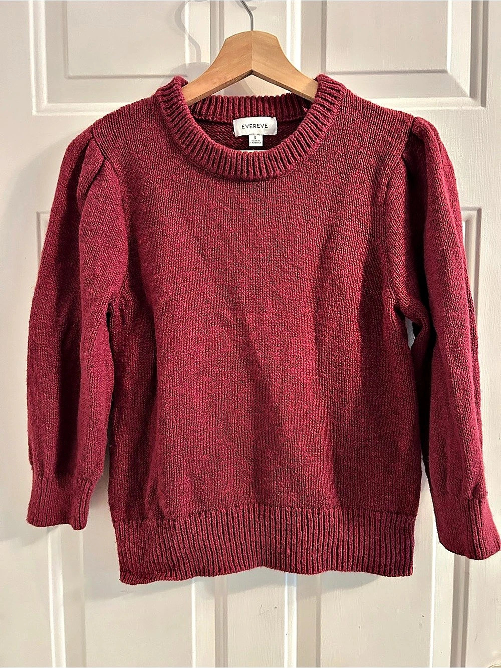 EVEREVE Crewneck Sweater in Burgundy Size Small